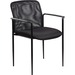 Lorell Reception Side Guest Chair - Black Seat - Mesh Back - Steel Frame - Four-legged Base - 1 Each
