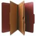 Nature Saver 2/5 Tab Cut Legal Recycled Classification Folder - 8 1/2" x 14" - 2" Expansion - 4 Fastener(s) - 2" Fastener Capacity for Folder, 1" Fastener Capacity for Divider - 2 Pocket(s) - 2 Divider(s) - Pressboard - Red - 100% Recycled - 10 / Box