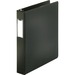 Business Source Basic Round Ring Binder w/Label Holder - 1 1/2" Binder Capacity - Letter - 8 1/2" x 11" Sheet Size - 3 x Round Ring Fastener(s) - Vinyl - Black - Open and Closed Triggers, Label Holder - 1 Each