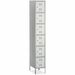 Safco Six-Tier Two-tone Box Locker with Legs - 18" x 12" x 78" - Recessed Locking Handle - Gray - Steel