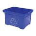 Storex Recycling Container - Rectangular - 10.5" Height x 18" Width x 13.5" Depth - Blue - 1 Each