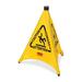 Rubbermaid Pop-Up Safety Cone - 1 / Each - Caution Wet Floor Print/Message - 21" (533.40 mm) Width x 20" (508 mm) Height - Cone Shape - Black Print/Message Color - Collapsible, Self-standing