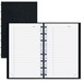 Blueline MiracleBind College Ruled Notebooks - 150 Pages - Twin Wirebound - Ruled Margin - 8" x 5" - Black Ribbed Cover - Hard Cover, Removable, Repositionable, Micro Perforated, Index Sheet, Pocket, Self-adhesive Tab, Telephone & Address Pages, Hole-punched - Recycled - 1 Each