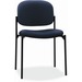 Basyx by HON Scatter Stacking Guest Chair - Navy Fabric, Polyester Seat - Navy Fabric, Polyester Back - Black Tubular Steel Frame - Four-legged Base - 1 Each