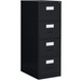 Global 2600 Vertical File Cabinet - 4-Drawer - 18" x 26.6" x 52" - 4 x Drawer(s) for File - Legal - Vertical - Ball-bearing Suspension, Lockable, Label Holder, Pull Handle - Black - Metal