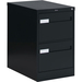 Global 2600 Plus Vertical File Cabinet - 2-Drawer - 18" x 26.6" x 29" - 2 x Drawer(s) for File - Legal - Vertical - Ball-bearing Suspension, Lockable, Recessed Handle - Black - Metal