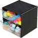 Deflecto Stackable Cube Organizer - 4 Drawer(s) - 6" Height x 6" Width x 6" DepthDesktop - Stackable - Black - 1 Each