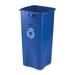 Rubbermaid Untouchable 3569-73 Recycling Container - 87.06 L Capacity - Square - 30.9" Height x 15.5" Width x 16.5" Depth - Blue - 1 Each