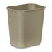 Rubbermaid 2956 Deskside Medium Wastebasket - 26.62 L Capacity - Rectangular - 15" Height x 10.3" Width x 14.4" Depth - Plastic - Beige - 1 Each