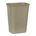 Rubbermaid 2957 Deskside Large Wastebasket - 39.04 L Capacity - Rectangular - 19.9" Height x 11" Width x 15.3" Depth - Plastic - Beige - 1 Each
