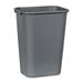 Rubbermaid 2957 Deskside Large Wastebasket - 39.04 L Capacity - Rectangular - 19.9" Height x 11" Width x 15.3" Depth - Plastic - Gray - 1 Each