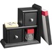 Victor Midnight Black Collection Reversible Book End - 2 Drawer(s) - Desktop - Durable, Rubber Feet, Molding Base, Reversible, Sturdy - Black - Wood, Metal - 1 Each