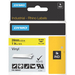 Dymo Black on Yellow Color Coded Label - 1" (25.40 mm) Width - Permanent Adhesive - Thermal Transfer - Yellow - Vinyl - Water Resistant - Easy Peel - 1 Each