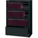 Lorell Fortress Lateral File with Roll-Out Shelf - 36" x 18.6" x 52.5" - 4 x Drawer(s) for File - A4, Letter, Legal - Interlocking, Heavy Duty, Leveling Glide, Recessed Handle, Ball-bearing Suspension - Black - Metal - Recycled