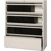Lorell Receding Lateral File with Roll Out Shelves - 4-Drawer - 42" x 18.6" x 52.5" - 4 x Drawer(s) for File - Legal, A4, Letter - Heavy Duty, Recessed Handle, Ball-bearing Suspension, Leveling Glide, Interlocking - Putty - Steel - Recycled