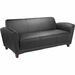 Lorell Reception Collection Black Leather Sofa - 75" (1905 mm) x 34.50" (876.30 mm) x 31.25" (793.75 mm) - Leather Black Seat - 1 Each