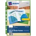 Avery Small Binder Pockets, Fold-Out, 5 1/2 x 9 1/4, Assorted, Pack of 3 (75308) - 20 x Page Capacity - 5 1/2" x 8 1/2" Sheet - Ring Binder - Rectangular - Assorted - Polypropylene - 3 / Pack