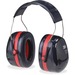 Peltor Optime 105 Twin Cup Earmuffs - Noise, Noise Reduction Rating Protection - Foam, Acrylonitrile Butadiene Styrene (ABS), Plastic, Plastic - Black, Red - Foldable, Comfortable, Lightweight, Low Linting - 1 Each