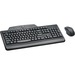Kensington Pro Fit Media Wireless Desktop Set - USB Wireless RF 2.40 GHz Keyboard - English, French - Black - USB Wireless RF Mouse - Optical - Scroll Wheel - Black - Right-handed Only for PC - 1 Pack