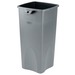 Rubbermaid Square Plastic Trash Container, 23 Gallons, 31"H x 15-1/2"W x 16-1/2"D, Gray - 87.06 L Capacity - Square - Durable - 31" Height x 15.5" Width x 16.5" Depth - Plastic - Gray - 1 Each