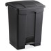 Safco Plastic Step-on Waste Receptacle - 64.35 L Capacity - Rectangular - 26.3" Height x 19.8" Width x 16.3" Depth - Plastic - Black - 1 Each