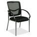 Office Star ProGrid Guest Chair - Black Fabric Seat - Four-legged Base - Armrest - 1 Each