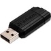 Verbatim 32GB Pinstripe USB Flash Drive - Black - 32 GB - USB 2.0 Type A - Black - Lifetime Warranty - 1 Each