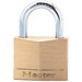 Master Lock Solid Brass Padlock with Key - Corrosion Resistant - Solid Brass - 1 Each