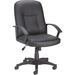 Lorell Managerial Mid-back Chair - Black Frame - 5-star Base - Black - Bonded Leather - 1 Each