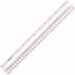 Westcott 12" Clear Magnifying Data Processing Ruler - 12" Length - 1/16 Graduations - Imperial, Metric Measuring System - Glass - 1 Each - Clear