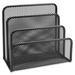 Lorell Mesh Vertical Desktop File Sorter - 4 Divider(s) - 5.6" Height x 5.3" Width x 3.1" Depth - Black - Steel - 1 Each