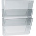 Storex Wall Pocket - 7" Height x 13" Width x 4" Depth - Unbreakable, Shatter Proof - 100% Recycled - Clear - Polycarbonate - 3 / Pack