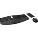 Microsoft Sculpt Ergonomic Desktop - USB 2.0 Wireless RF 2.40 GHz Keyboard/Keypad - English (US) - Black - USB 2.0 Wireless RF Mouse - BlueTrack - 1000 dpi - 7 Button - Tilt Wheel - QWERTY - Black - Mute, Volume Down, Volume Up, Play/Pause, Previous Page,