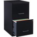 Lorell SOHO 18" 2-Drawer File Cabinet - 14.3" x 18" x 24.5" - 2 x Drawer(s) for File - Locking Drawer, Pull Handle, Glide Suspension - Black - Baked Enamel - Plastic, Steel - Recycled - Assembly Required