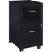 Lorell SOHO 18" 2-Drawer Mobile File Cabinet - 14.3" x 18" x 24.5" - 2 x Drawer(s) for File - Locking Drawer, Pull Handle, Casters, Glide Suspension - Black - Baked Enamel - Steel - Recycled - Assembly Required
