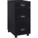 Lorell SOHO 18" 3-Drawer File Cabinet - 14.3" x 18" x 27" - 3 x Drawer(s) for Accessories, File - Letter - Locking Drawer, Glide Suspension - Black - Baked Enamel - Steel - Recycled - Assembly Required