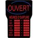 Royal Sovereign LED Open with Business Hours Sign French - 1 Each - French - Open, Business Hour Print/Message - 16" (406.40 mm) Width x 24" (609.60 mm) Height x 2" (50.80 mm) Depth - Rectangular Shape - Red Print/Message Color - Blue