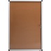 Lorell Enclosed Cork Bulletin Board - 36" (914.40 mm) Height x 24" (609.60 mm) Width - Natural Cork Surface - Lock, Resilient, Durable, Self-healing - Aluminum Frame - 1 Each