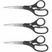 Westcott KleenEarth 8" Basic Recycled Straight Scissors - 8" (203.20 mm) Overall Length - Straight - Stainless Steel - Black - 3 / Pack