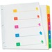 TOPS RapidX 5 & 8 Tab Super Colour Coded Dividers - 5 Printed Tab(s) - Digit - 1-5 - Letter - 8.50" (215.90 mm) Width x 11" (279.40 mm) Length - 3 Hole Punched - Multicolor Plastic Tab(s) - Recycled - Laminated Tab, Reinforced, Rip Proof - 1 / Set