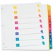 TOPS RapidX 8 Tab Super Colour Coded Dividers - 8 Printed Tab(s) - Digit - 1-8 - Letter - 8 1/2" Width x 11" Length - 3 Hole Punched - Multicolor Plastic Tab(s)