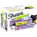 Sharpie Clear View Highlighter - Thin, Thick Marker Point - Chisel Marker Point Style - Fluorescent Yellow - 12 / Box