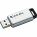 Verbatim 32GB Store'n' Go Secure Pro USB 3.0 Flash Drive with AES 256 Hardware Encryption - Silver - 32 GB - USB 3.0 - 256-bit AES - Lifetime Warranty - 1 Each - TAA Compliant