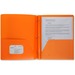 Business Source Letter Portfolio - 8 1/2" x 11" - 50 Sheet Capacity - 3 x Prong Fastener(s) - 2 Pocket(s) - Orange - 1 Each