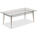 WorkSmart Brooklyn MG1242S-NB Coffee Table - Clear Rectangle Top - Four Leg Base - 4 Legs - 42" Table Top Width x 24" Table Top Depth - 16" HeightAssembly Required - Brushed Nickel - Tempered Glass Top Material - 1 Each