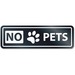 Headline No Pets Window Sign - 1 Each - NO PETS Print/Message - Rectangular Shape - Window-mountable, Glass-mountable, Door-mountable - Self-adhesive, Removable - White, Clear