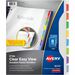 Avery Clear Easy View Durable Plastic Dividers8 tabs, 1 set - 8 x Divider(s) - 8 - 8 Tab(s)/Set - 8.50" Divider Width x 11" Divider Length - 3 Hole Punched - Clear Plastic Divider - Multicolor Plastic Tab(s) - 8 / Set