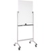 Lorell Revolving Glass Easel - 27.6" (2.3 ft) Width x 39.4" (3.3 ft) Height - Glass Surface - Silver Frame - Rectangle - Revolving, Accessory Tray, Casters, Stain Resistant, Ghost Resistant, Smooth Writing - Assembly Required - 1 Each