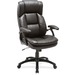 Lorell Black Base High-back Leather Chair - Bonded Leather Seat - Bonded Leather Back - High Back - 5-star Base - Black - 1 Each