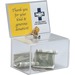 Deflecto Ballot/Coin Box with Lock - Clear - 8.13" (206.38 mm) Height x 6.13" (155.57 mm) Width x 4.38" (111.13 mm) Depth